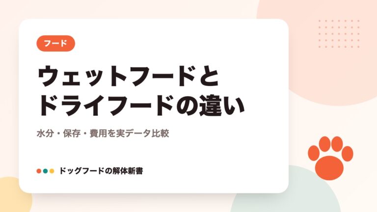 ウェットフードとドライフードの違い｜水分・保存・費用を実データ比較