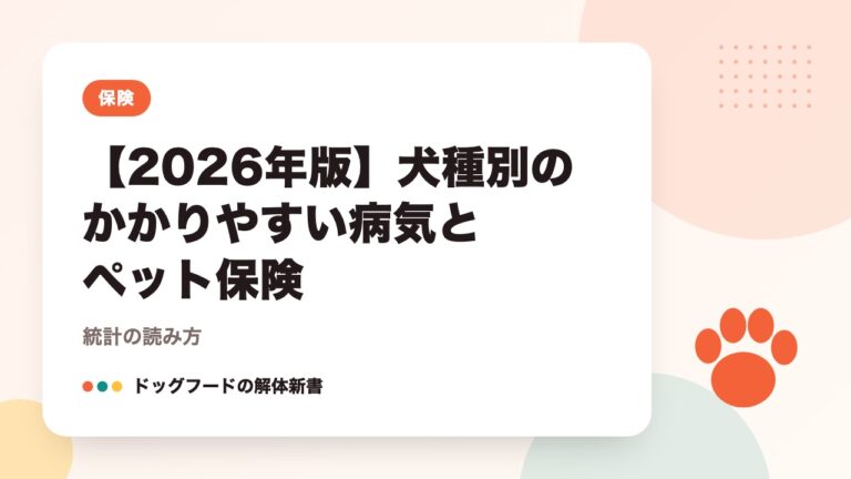 【2026年版】犬種別のかかりやすい病気とペット保険｜統計の読み方