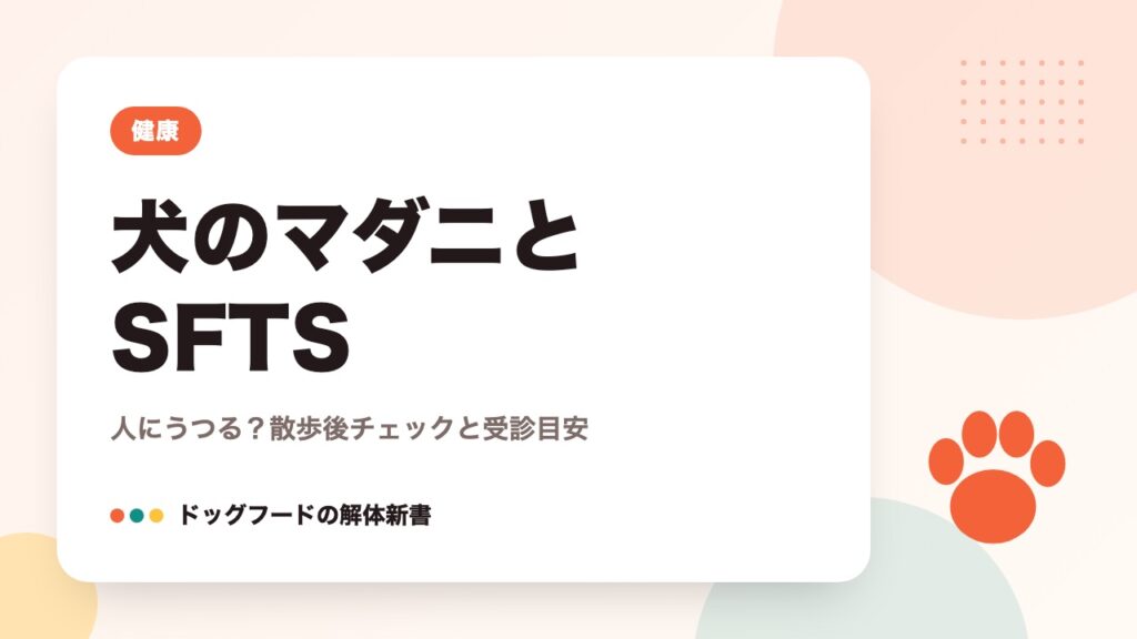 犬のマダニとSFTS｜人にうつる？散歩後チェックと受診目安