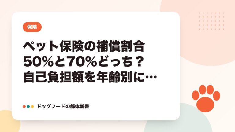 ペット保険の補償割合 50%と70%どっち？自己負担額を年齢別に試算